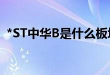 *ST中华B是什么板块的股票（代码是什么）