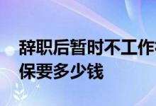 辞职后暂时不工作社保怎么办 自己交社保医保要多少钱 