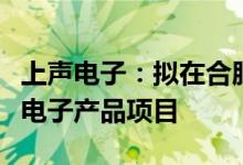 上声电子：拟在合肥投资建设汽车音响系统及电子产品项目
