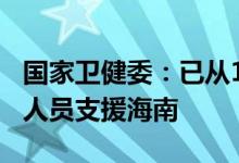 国家卫健委：已从19个省市调派1万余名医卫人员支援海南