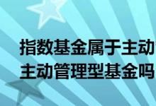 指数基金属于主动管理型基金 指数基金属于主动管理型基金吗