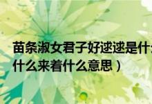 苗条淑女君子好逑逑是什么意思（苗条淑女君子好逑整句诗什么来着什么意思）