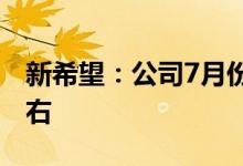 新希望：公司7月份养猪成本在17.4元/KG左右