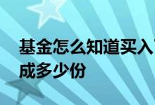 基金怎么知道买入了多少份 基金买进怎么分成多少份