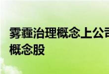 雾霾治理概念上公司名单一览哪些是雾霾治理概念股