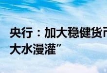 央行：加大稳健货币政策实施力度坚持不搞“大水漫灌”