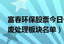 富春环保股票今日价格如何（2022年相关固废处理板块名单）