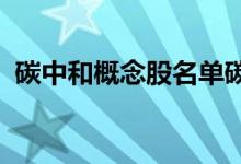 碳中和概念股名单碳中和概念股龙头有哪些