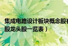 集成电路设计板块概念股有哪些（2022年集成电路设计概念股龙头股一览表）