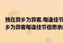 独在异乡为异客,每逢佳节倍思亲,是什么意思?（关于独在异乡为异客每逢佳节倍思亲的意思）
