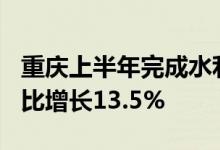 重庆上半年完成水利固定资产投资120亿元同比增长13.5%