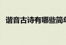 谐音古诗有哪些简单（谐音古诗有多少个）
