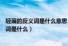 轻蔑的反义词是什么意思（轻蔑的反义词是什么轻蔑的反义词是什么）