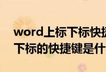 word上标下标快捷键（word在公式插入上下标的快捷键是什么）