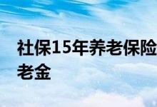 社保15年养老保险交多少钱 每月领取多少养老金 