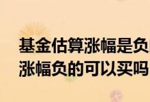 基金估算涨幅是负的可以买入吗 基金近一年涨幅负的可以买吗