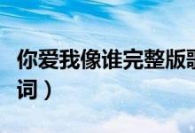 你爱我像谁完整版歌词（你爱我像谁完整版歌词）