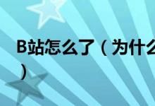 B站怎么了（为什么突然打不开官方深夜回应）