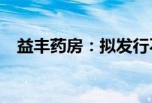 益丰药房：拟发行不超过25.5亿元可转债