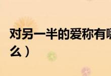 对另一半的爱称有哪些（对另一半的爱称有什么）