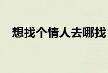 想找个情人去哪找（想找个情人怎么办?）