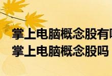 掌上电脑概念股有哪些（海联讯300277属于掌上电脑概念股吗）