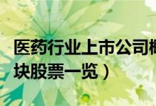 医药行业上市公司概念股有哪些（医药行业板块股票一览）