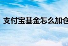 支付宝基金怎么加仓的 支付宝基金怎么加仓