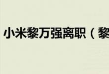 小米黎万强离职（黎万强离职的真相是什么）