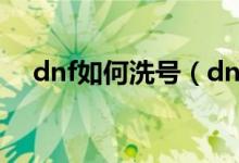 dnf如何洗号（dnf洗点_DNF如何洗点）