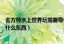 去方特水上世界玩需要带什么（去方特水上乐园都需要准备什么东西）