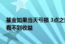 基金如果当天亏损 3点之前买入 为什么买的基金3点收盘了看不到收益