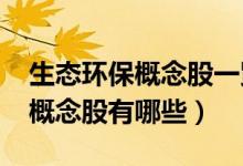 生态环保概念股一览（2022年生态环保龙头概念股有哪些）
