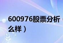 600976股票分析（健民集团600976股票怎么样）