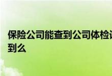 保险公司能查到公司体检记录吗 公司内部体检保险公司能查到么