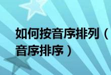 如何按音序排列（怎样在EXCEL中按名字的音序排序）
