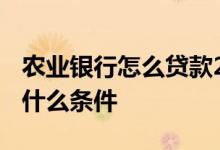 农业银行怎么贷款20万 农业银行贷20万需要什么条件