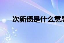 次新债是什么意思 次新债是什么意思 