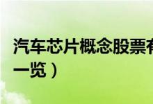 汽车芯片概念股票有哪些（相关概念受益股票一览）