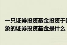 一只证券投资基金投资于国家债券 一种以国债为主要投资对象的证券投资基金是什么 