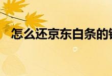 怎么还京东白条的钱 怎么还京东白条的钱