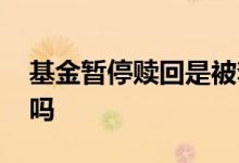 基金暂停赎回是被套吗 基金暂停赎回是被套吗