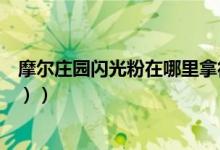 摩尔庄园闪光粉在哪里拿得到（（用来送别人魔法帽的材料））