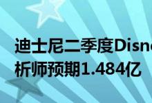 迪士尼二季度Disney+订阅用户数1.521亿分析师预期1.484亿