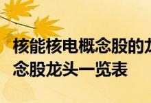 核能核电概念股的龙头股都有哪些核能核电概念股龙头一览表