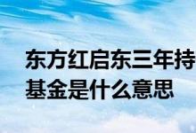 东方红启东三年持有期混合基金 三年持有期基金是什么意思