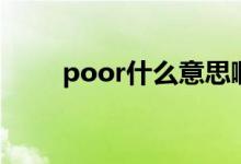 poor什么意思啊（poor什么意思）