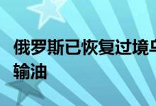 俄罗斯已恢复过境乌克兰向匈牙利、斯洛伐克输油