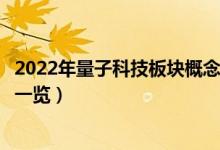 2022年量子科技板块概念股有哪些（量子科技概念股龙头股一览）