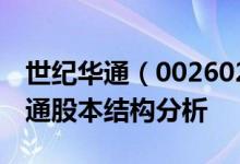 世纪华通（002602）股票股本结构：世纪华通股本结构分析